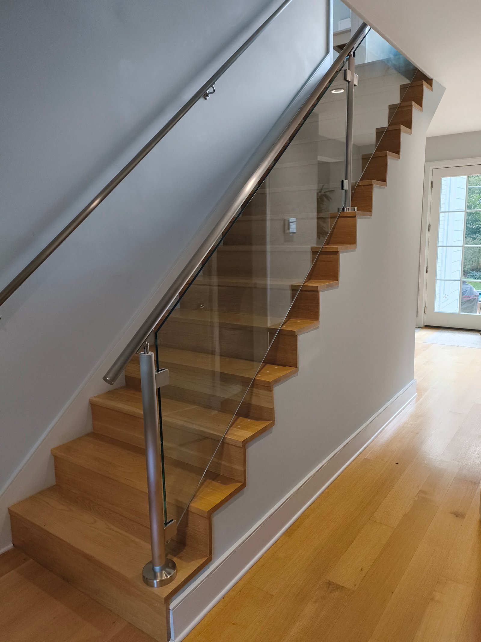 Frederick school cafeteria columns painted green